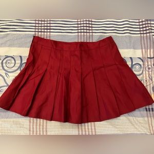 Pleated red skirt